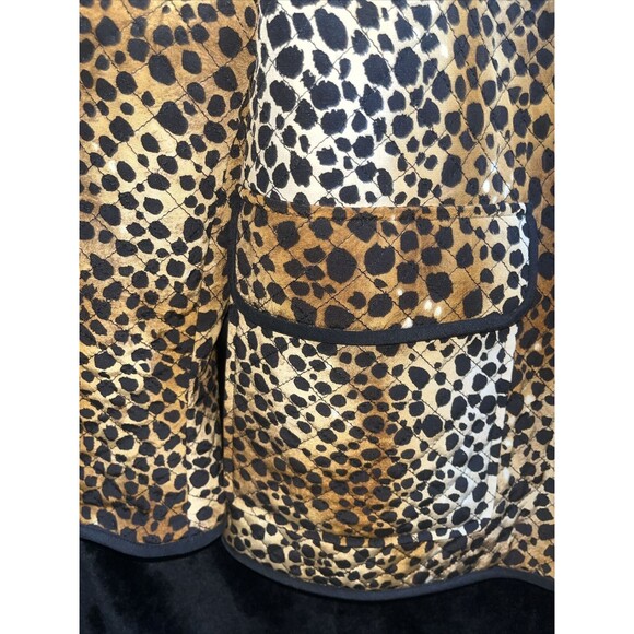 VTG Maggy London 100% Silk Button Cheetah Leopard Blazer Jacket Top Size 6 - Picture 4 of 5